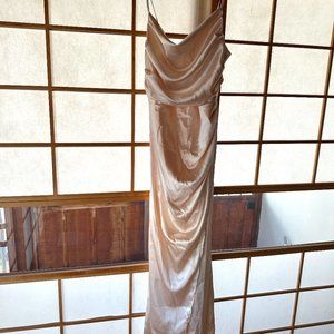 BIRDY GREY - LYDIA SATIN DRESS (CHAMPAGNE) - Size Small